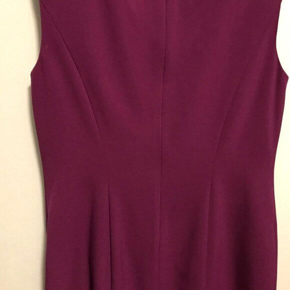Ellen Tracy NWT Sheath Dress Fully Lined Asymmetric Front Ruffle Sz 12 in Berry - Picture 12 of 16